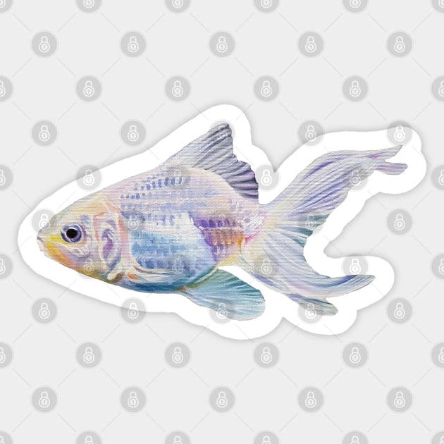 White Goldfish #2 - fish painting (no background) Sticker by EmilyBickell